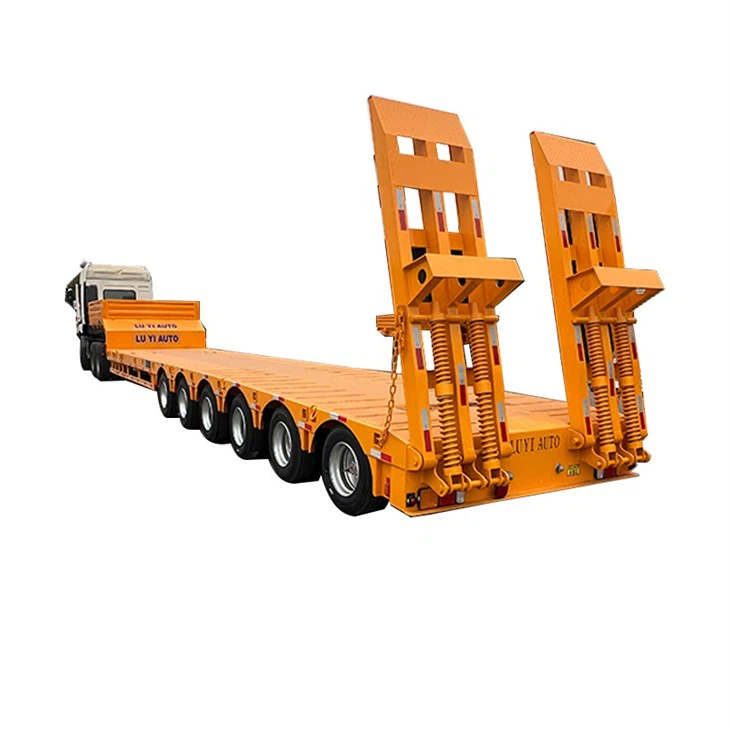 Trailer Tempat Tidur Rendah 6 Gandar yang Dapat Diperpanjang